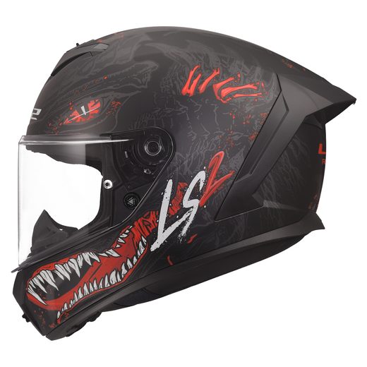 LS2 HELMETS LS2 FF820 RAPID III KAIJU II BLACK RED WHITE