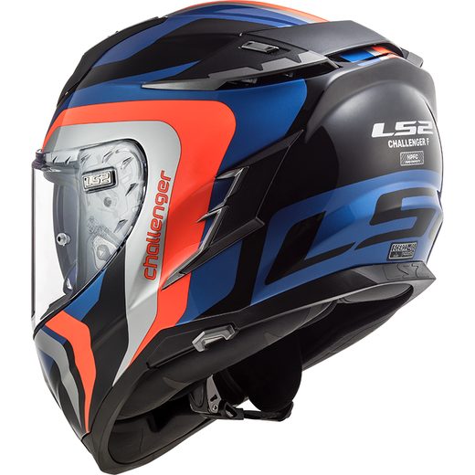 LS2 PŘILBA FF327 CHALLENGER GALACTIC GLOSS BLUE/FLUO ORANGE
