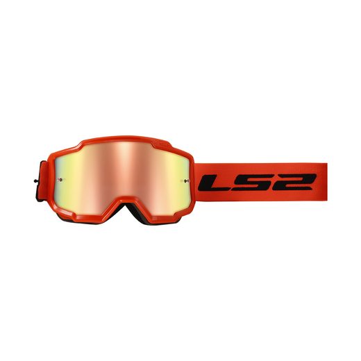 LS2 HELMETS LS2 CHARGER GOGGLE H-V ORANGE WITH IRIDIUM VISOR