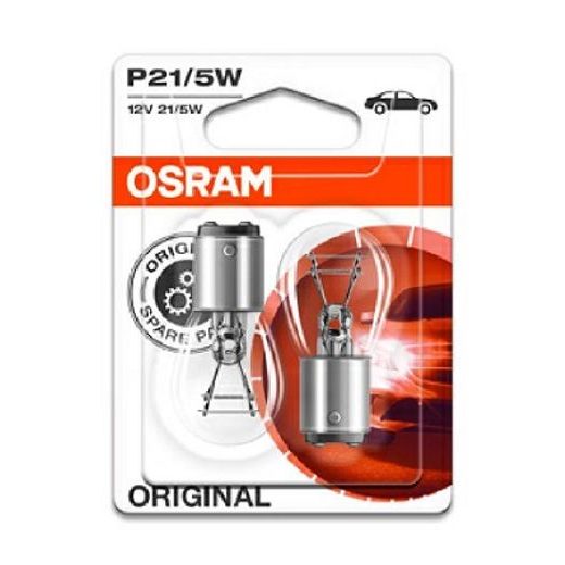 OSRAM ŽÁROVKA P21/5W (BLISTER 2 KS) 12V 5/21W BAY15D STANDARD, S PATICÍ