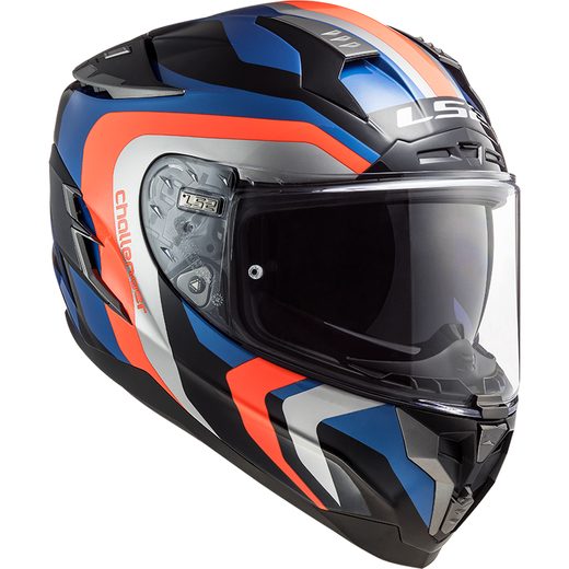 LS2 PŘILBA FF327 CHALLENGER GALACTIC GLOSS BLUE/FLUO ORANGE