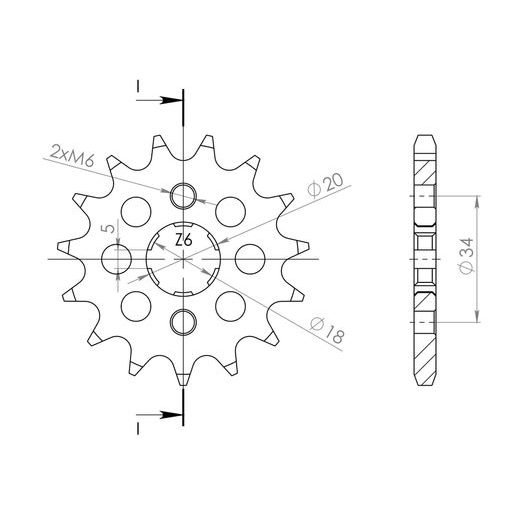 ŘETĚZOVÉ KOLEČKO SUPERSPROX CST-264:17 17 ZUBŮ, 428