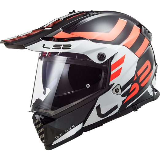 LS2 HELMETS LS2 MX436 PIONEER EVO ADVENTURER BLACK WHITE