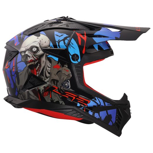 LS2 HELMETS LS2 MX708 FAST II ZOMBIE II BLACK RED BLUE-06