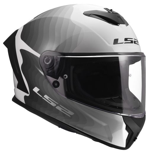 LS2 HELMETS LS2 FF820 RAPID III FLOW WHITE GREY