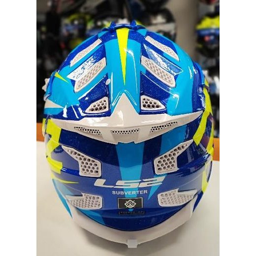 LS2 HELMETS LS2 MX470 SUBVERTER NIMBLE WHITE BLUE H-V YELLOW