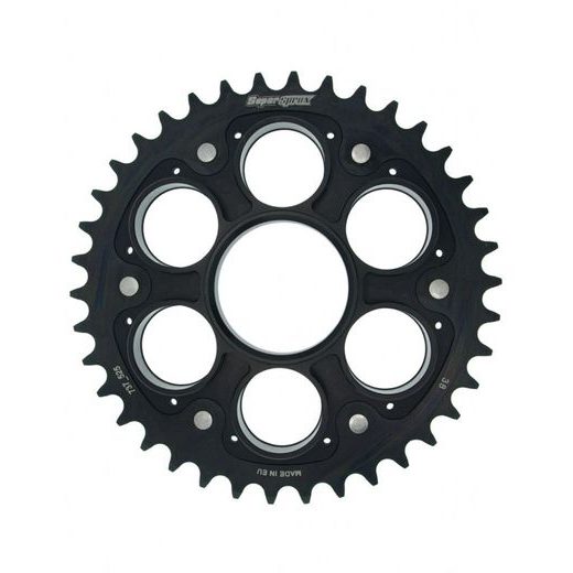 REAR SPROCKET STEALTH WITH ALLOY DISC SUPERSPROX RSA-737_525:38-BLK ČERNÁ 38 ZUBŮ, 520