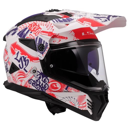 LS2 HELMETS LS2 MX702 PIONEER II FANTASY WHITE RED BLUE-06