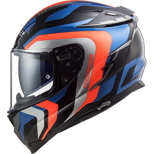 LS2 PŘILBA FF327 CHALLENGER GALACTIC GLOSS BLUE/FLUO ORANGE