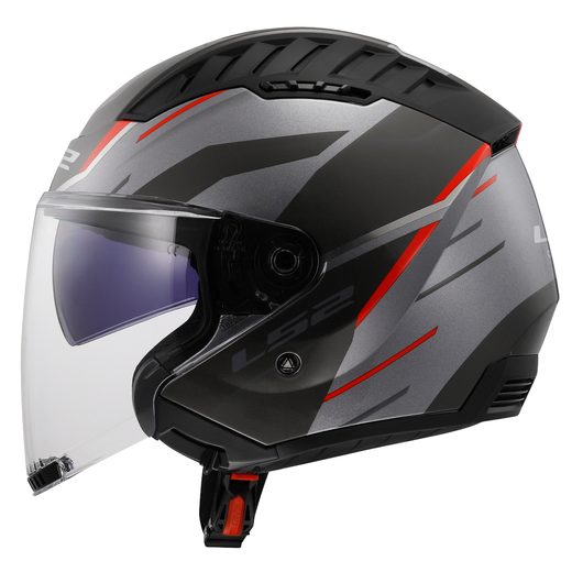 LS2 HELMETS LS2 OF600 COPTER II DISTON GREY RED-06
