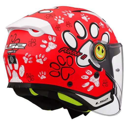 LS2 HELMETS LS2 OF622 FUNNY II PAWS RED