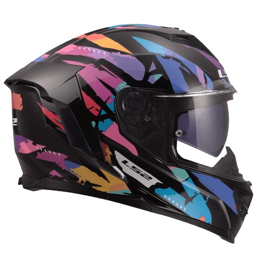 LS2 HELMETS LS2 FF818 STORM III KAOS BLACK PURPLE BLUE