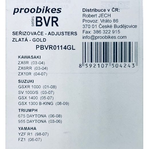 PROOBIKES SEŘIZOVAČE PRUŽIN VIDLICE PBVR0114GL GOLD