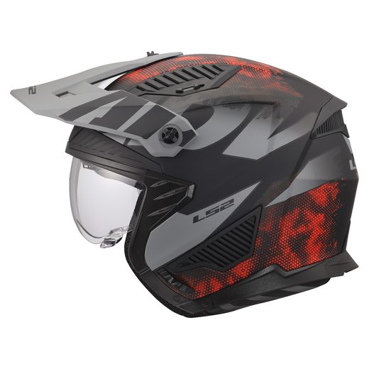LS2 HELMETS LS2 OF606 DRIFTER GAS GREY RED-06