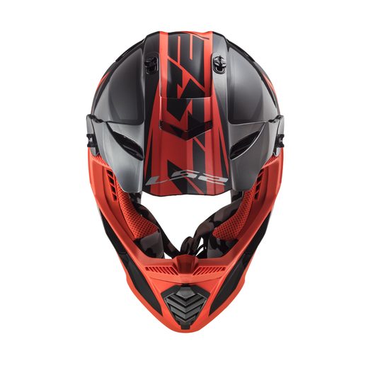 LS2 HELMETS LS2 MX437 FAST EVO ROAR MATT BLACK RED