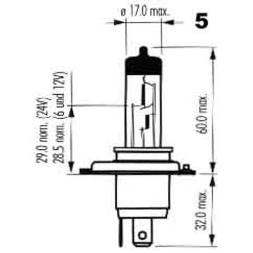 NARVA ŽÁROVKA H4 12V 60/55W P43T