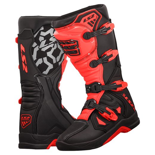 LS2 HELMETS LS2 RAPTOR MAN BOOTS BLACK RED