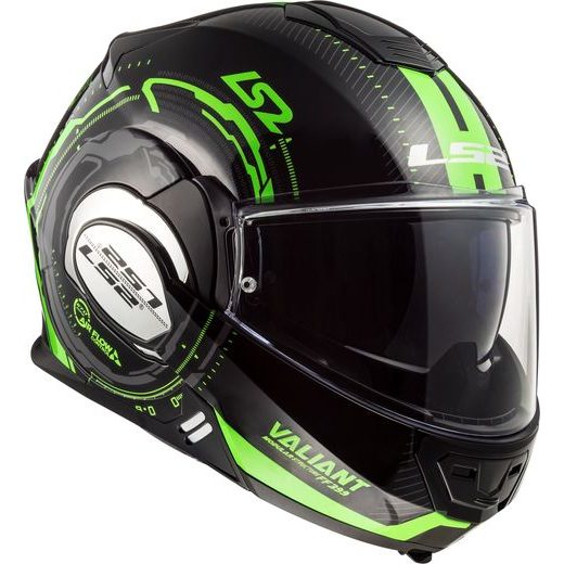 LS2 HELMETS LS2 FF399 VALIANT NUCLEUS BLACK GLOW GREEN