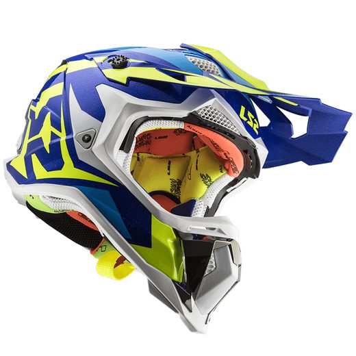 LS2 HELMETS LS2 MX470 SUBVERTER NIMBLE WHITE BLUE H-V YELLOW