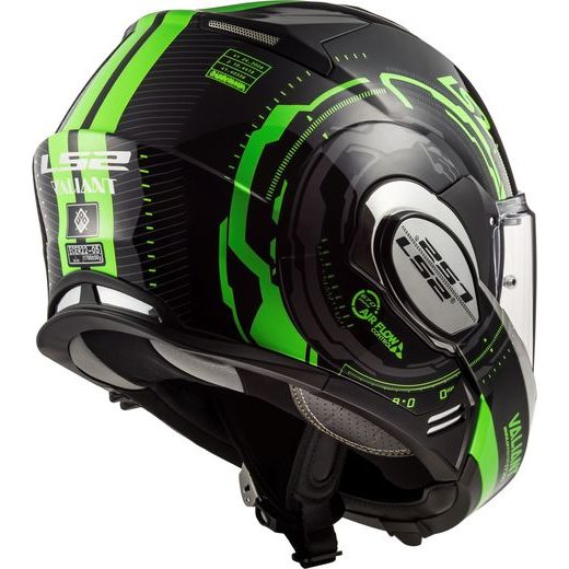 LS2 HELMETS LS2 FF399 VALIANT NUCLEUS BLACK GLOW GREEN