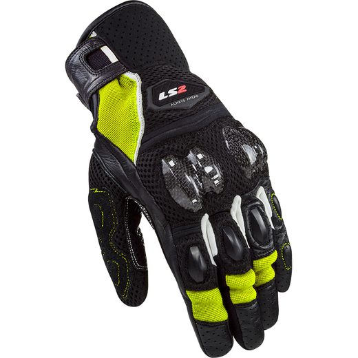 LS2 HELMETS LS2 SPARK 2 AIR MAN GLOVES BLACK H-V YELLOW