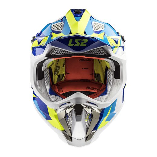 LS2 HELMETS LS2 MX470 SUBVERTER NIMBLE WHITE BLUE H-V YELLOW