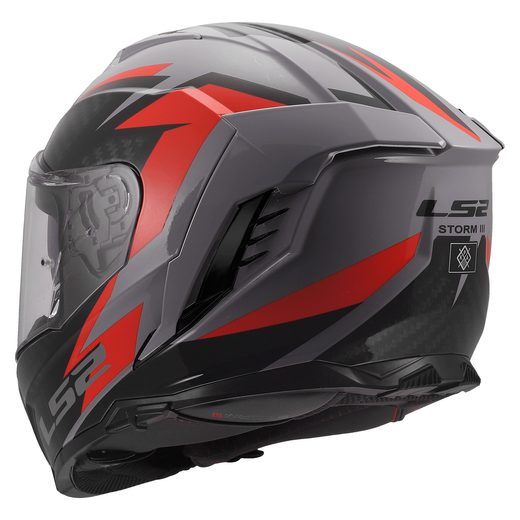 LS2 HELMETS LS2 FF818 STORM III DYNAMO GREY RED