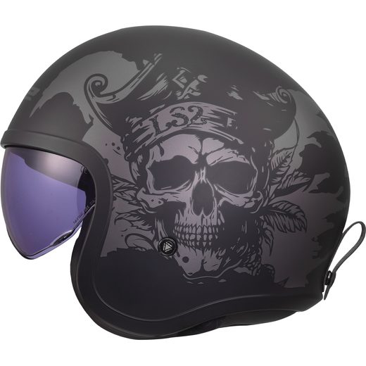 LS2 HELMETS LS2 OF599 SPITFIRE II WILLY BLACK GREY-06