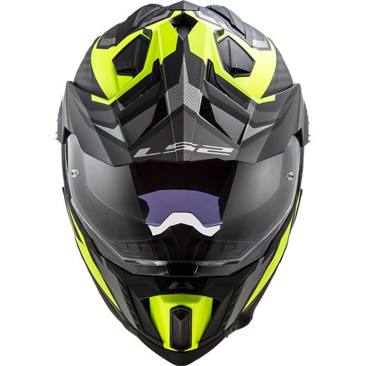 LS2 HELMETS LS2 MX701 EXPLORER C FOCUS M.TITANIUM H-V YELLOW