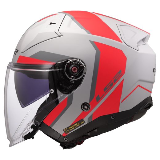 LS2 HELMETS LS2 OF603 INFINITY II FOCUS GREY RED-06