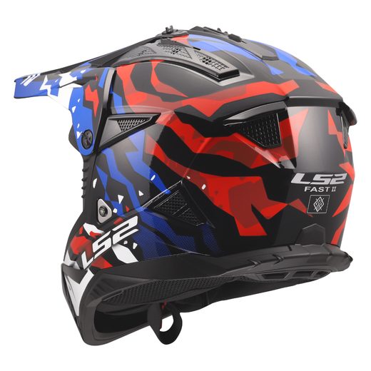 LS2 HELMETS LS2 MX708 FAST II GROTESK WHITE BLUE RED-06