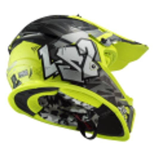 LS2 HELMETS LS2 MX437 FAST EVO MINI CRUSHER BLACK YELLOW