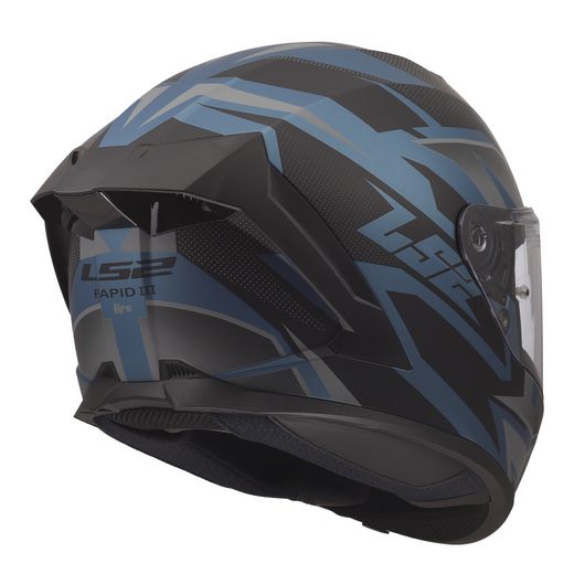 LS2 HELMETS LS2 FF820 RAPID III XTREM BLACK BLUE PETROL