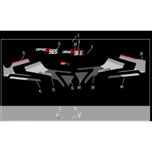 LINHAI KOMPLETNÍ POLEPY - LINHAI LOGO (BLACK PLASTIC) M565LI - 80407