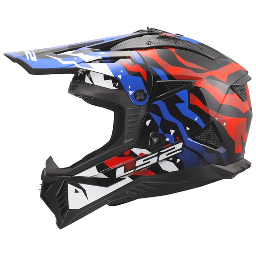 LS2 HELMETS LS2 MX708 FAST II GROTESK WHITE BLUE RED-06