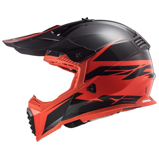 LS2 HELMETS LS2 MX437 FAST EVO ROAR MATT BLACK RED