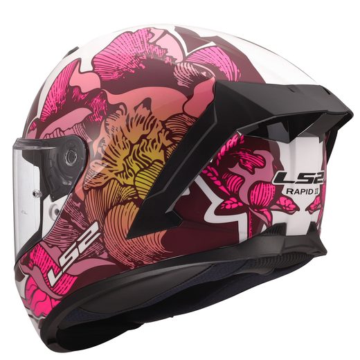 LS2 HELMETS LS2 FF820 RAPID III POPPIES II WHITE PINK