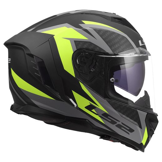 LS2 HELMETS LS2 FF818 STORM III DYNAMO BLACK H-V YELLOW