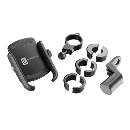 CELLULARLINE RIDER STEEL UNIVERZÁLNÍ HLINÍKOVÝ DRŽÁK MOBILNÍHO TELEFONU NA ŘÍDÍTKA PRO MOTORKU I KOLO BLACK