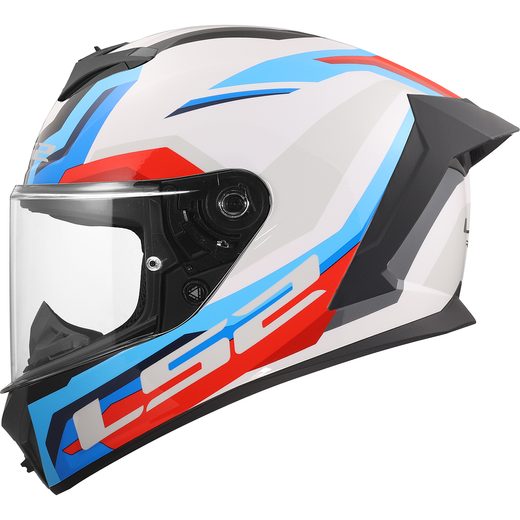 LS2 HELMETS LS2 FF820 RAPID III HYPER WHITE BLUE RED
