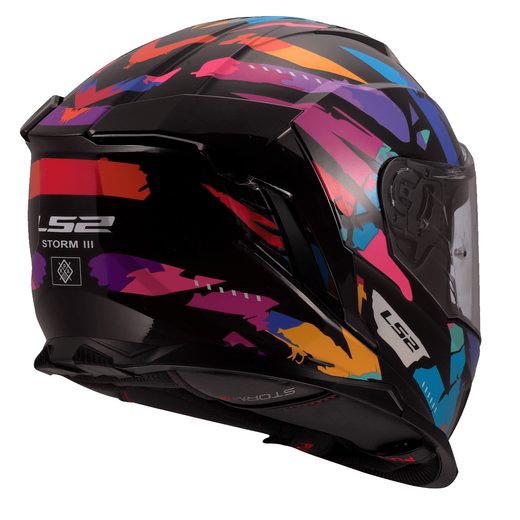 LS2 HELMETS LS2 FF818 STORM III KAOS BLACK PURPLE BLUE