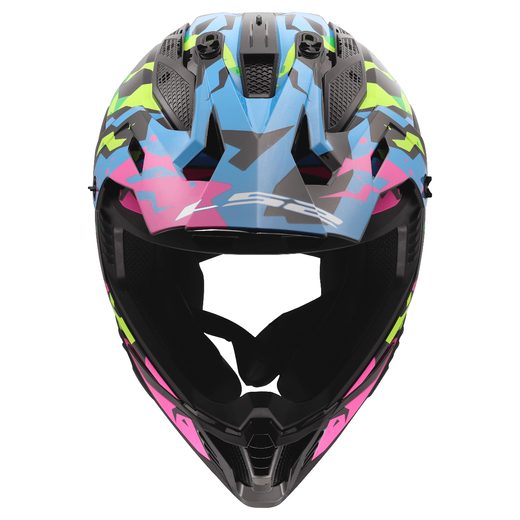 LS2 HELMETS LS2 MX708 FAST II GROTESK BLUE PINK GREEN-06