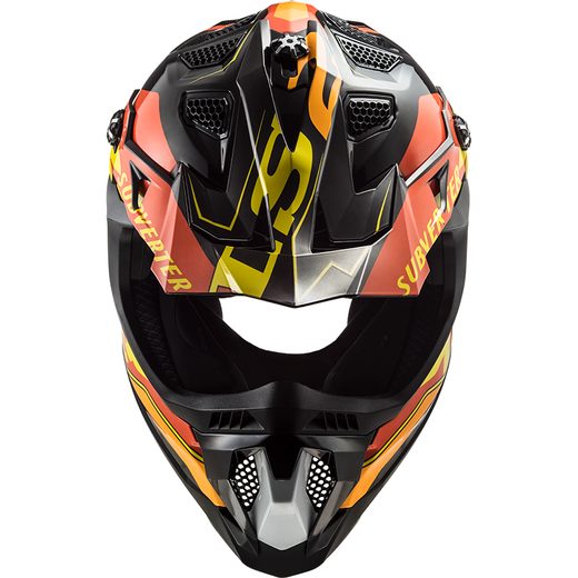 LS2 HELMETS LS2 MX700 SUBVERTER ARCHED BLACK YELLOW RED