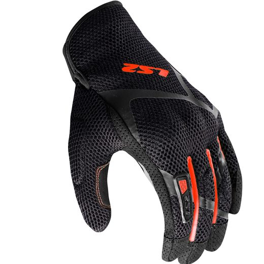 LS2 HELMETS LS2 RAY II MAN GLOVES BLACK RED