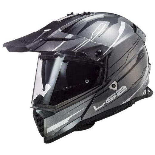 LS2 HELMETS LS2 MX436 PIONEER EVO KNIGHT TITANIUM WHITE