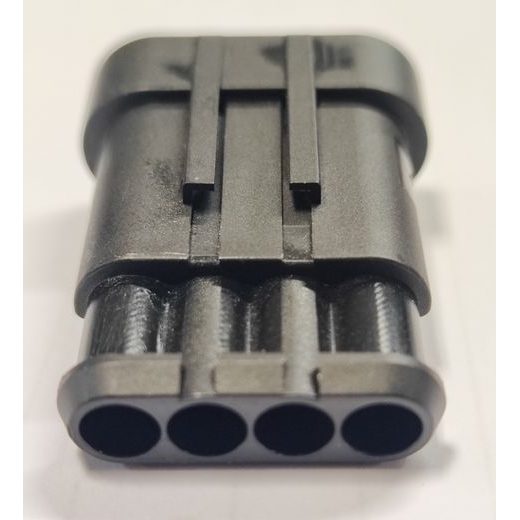 BB POUZDRO KONEKTORU SUPERSEAL 1.5, ROZTEČ 6MM 4CESTNÉ 1ŘADOVÉ PŘÍMÉ SAMICE KABELOVÁ MONTÁŽ