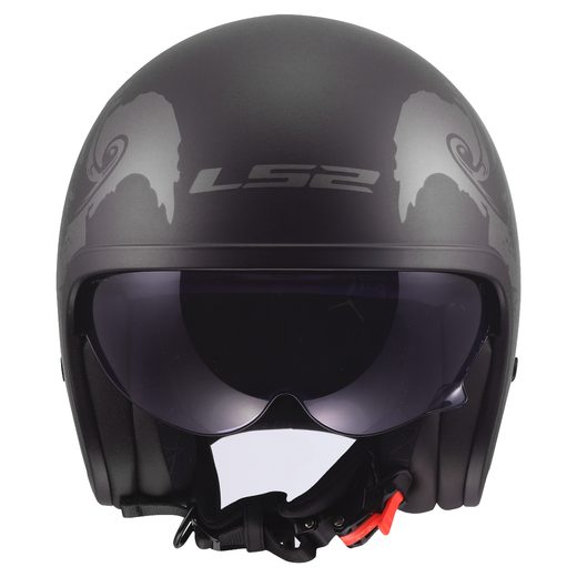 LS2 HELMETS LS2 OF599 SPITFIRE II WILLY BLACK GREY-06