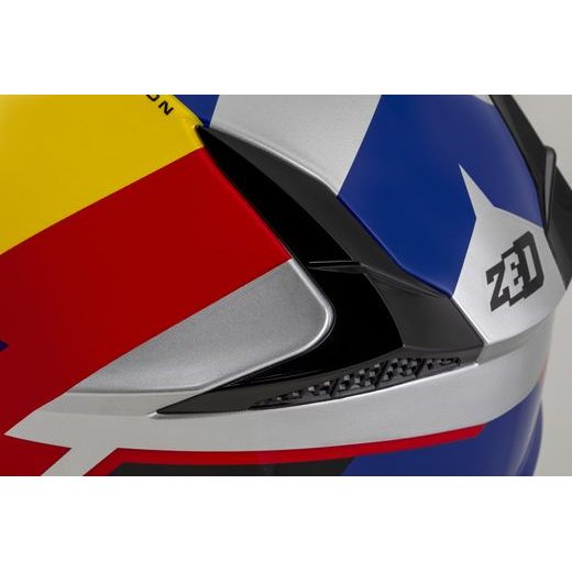 ZED PŘILBA DĚTSKÁ X1.9D TENDO PEARL BLUE/RED/YELLOW/SILVER