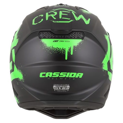 CASSIDA PŘILBA DĚTSKÁ CUP 2 CREW BLACK MATT/GREEN FLUO