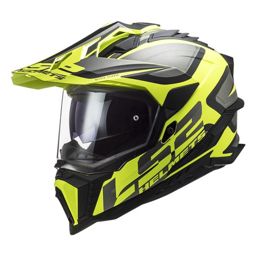 LS2 HELMETS LS2 MX701 EXPLORER ALTER MATT BLACK H-V YELLOW